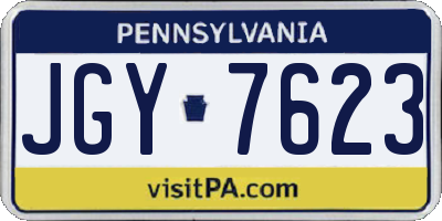 PA license plate JGY7623