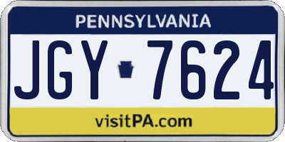 PA license plate JGY7624