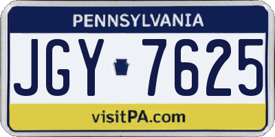 PA license plate JGY7625