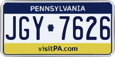 PA license plate JGY7626