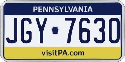 PA license plate JGY7630