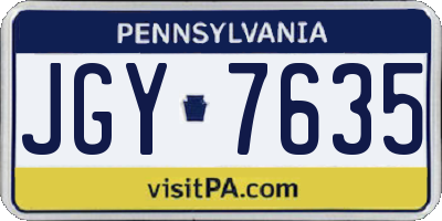PA license plate JGY7635