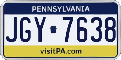 PA license plate JGY7638