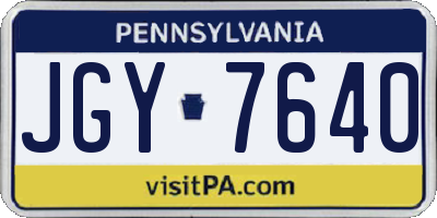 PA license plate JGY7640