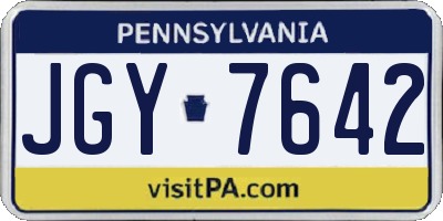 PA license plate JGY7642