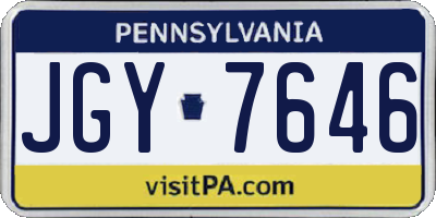 PA license plate JGY7646