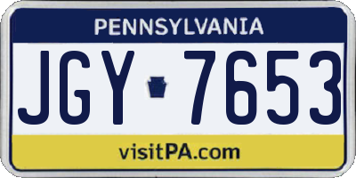 PA license plate JGY7653