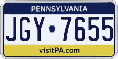 PA license plate JGY7655