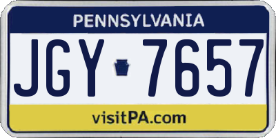PA license plate JGY7657