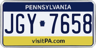 PA license plate JGY7658