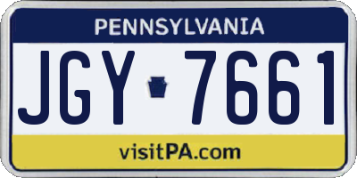 PA license plate JGY7661