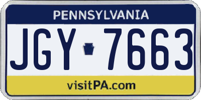 PA license plate JGY7663