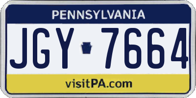 PA license plate JGY7664