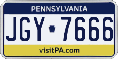 PA license plate JGY7666