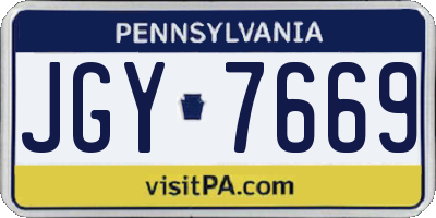 PA license plate JGY7669