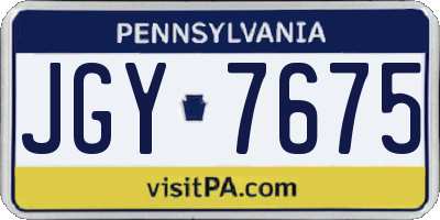 PA license plate JGY7675
