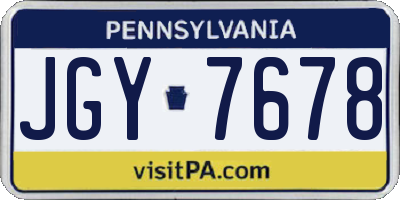 PA license plate JGY7678