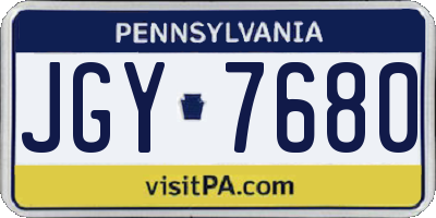 PA license plate JGY7680