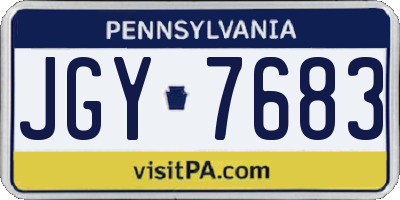 PA license plate JGY7683