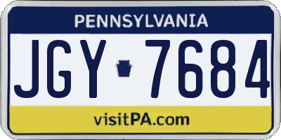 PA license plate JGY7684
