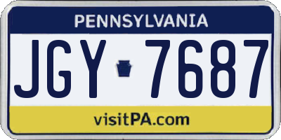PA license plate JGY7687