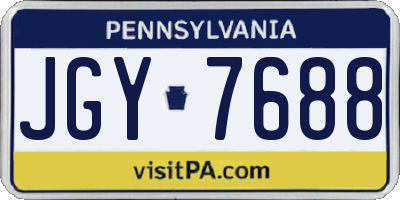 PA license plate JGY7688