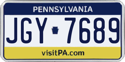 PA license plate JGY7689