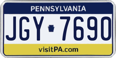 PA license plate JGY7690