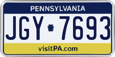 PA license plate JGY7693