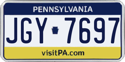 PA license plate JGY7697