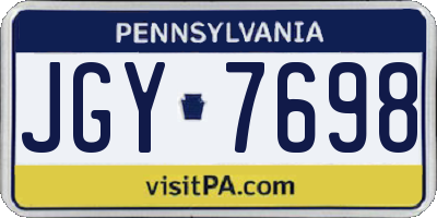 PA license plate JGY7698