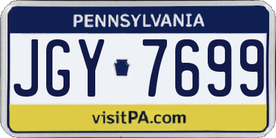PA license plate JGY7699
