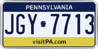 PA license plate JGY7713