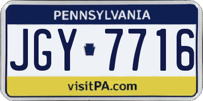 PA license plate JGY7716