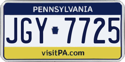 PA license plate JGY7725