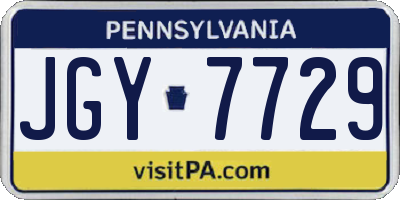 PA license plate JGY7729