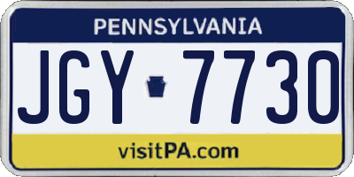 PA license plate JGY7730