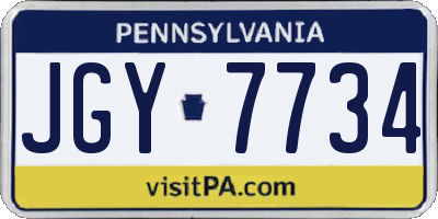 PA license plate JGY7734
