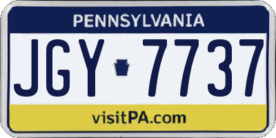 PA license plate JGY7737