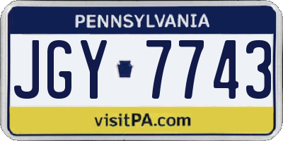 PA license plate JGY7743