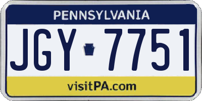 PA license plate JGY7751