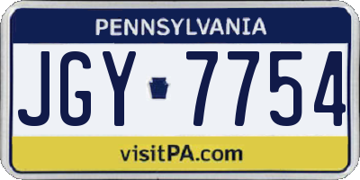 PA license plate JGY7754