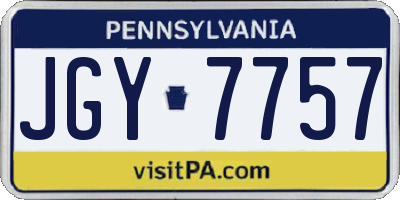 PA license plate JGY7757