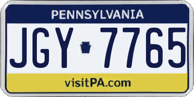 PA license plate JGY7765
