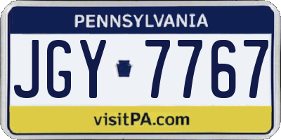 PA license plate JGY7767
