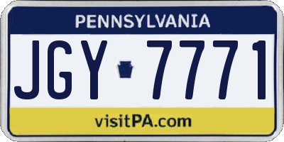 PA license plate JGY7771