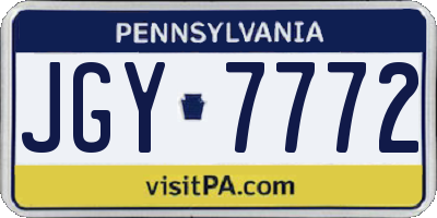 PA license plate JGY7772
