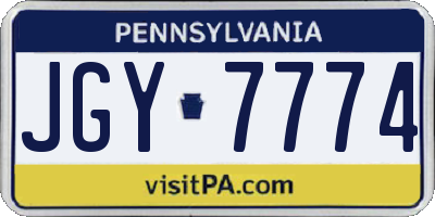 PA license plate JGY7774