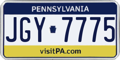 PA license plate JGY7775