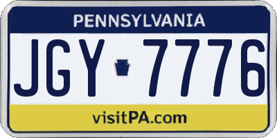 PA license plate JGY7776